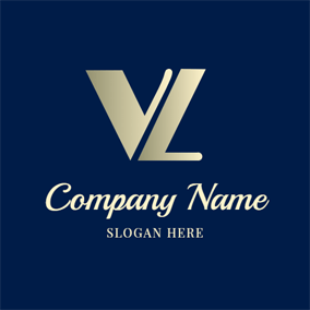 Regular Simple Letter V and L logo design
