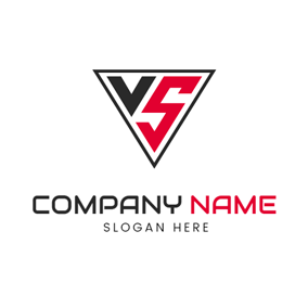 Regular Triangle Letter V and S logo design