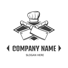 Logótipo De Cortar Rhombus Knife Hat Chopping logo design