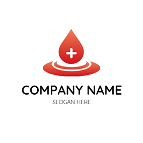 Medical & Pharmaceutical Logo Ripple Cross Drop Blood logo design