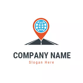 Place Logo Road and Gps Location logo design
