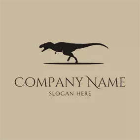 恐龙 Logo Running Raptor Mascot logo design