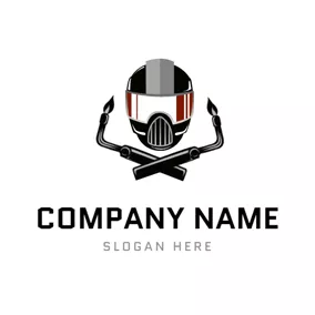 Logotipo De Soldadura Safety Helmet and Welding Torch logo design
