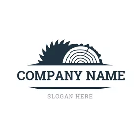 Joinery Logo Sawtooth and Tree Trunk logo design