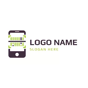 代码logo Scanning Phone Code logo design