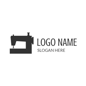 Machine Logo Sewing Machine Outline and Craft logo design