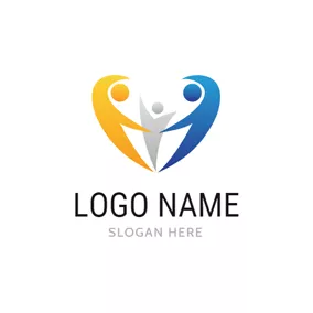 Love Logo Shape and Abstract Family logo design