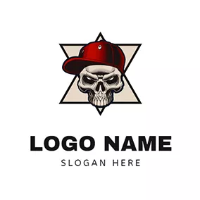 Skull Logo Shape Hat Skull Streetwear logo design