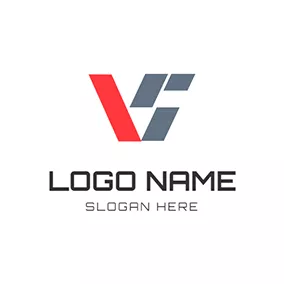 S Logo Shape Parallelogram Letter V S logo design