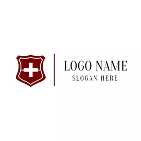 Benefit Logo Shield and Red Cross logo design