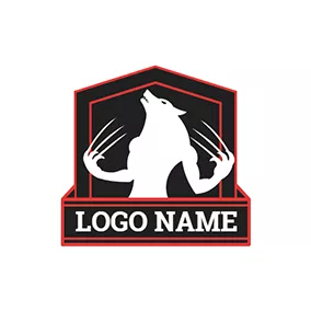 Howl Logo Shield Banner Sharp Claw Wolverine logo design