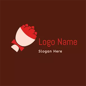 Love Logo Simple and Beautiful Bouquet logo design