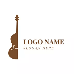 小提琴 Logo Simple and Gentle Violin Outline logo design