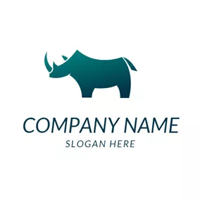 Logotipo De Rinoceronte Simple and Standing Rhino logo design