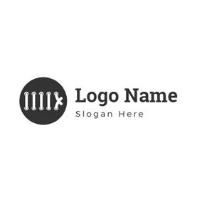 Streetwear Logo Simple Black and White Shoelace logo design