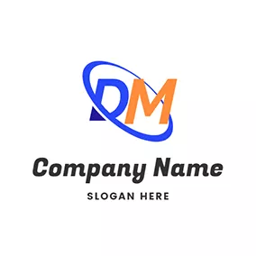 Dm Logo Simple Circle and Capital D M logo design