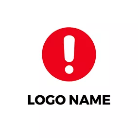 Logótipo De Cuidado Simple Circle Exclamation Mark Warning logo design