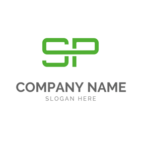 Simple Conjoint Letter S and P logo design