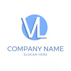 Logótipo V Simple Conjoint Letter V and L logo design