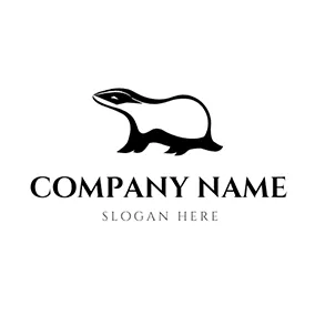 獾 Logo Simple Cute Badger Outline logo design
