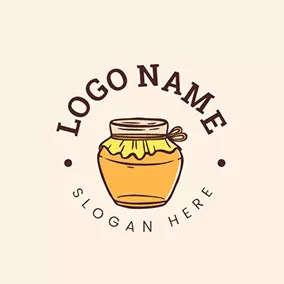 Filling Logo Simple Cute Honey Jar logo design