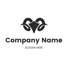 Horn Logo Simple Decorate and Goat Head logo design