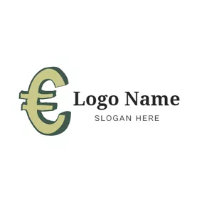 3D Logo Simple Dimensional Euro Symbol logo design