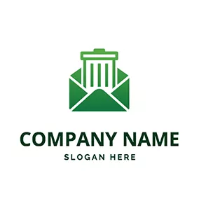 垃圾箱 Logo Simple Envelope Bin logo design