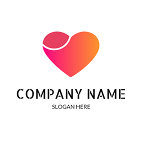 Love Logo Simple Gradient Heart Blood logo design