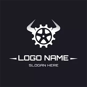 Gear Logo Simple Horn and Gear logo design