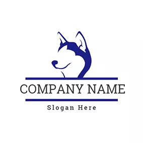 Doggy Logo Simple Husky Profile logo design