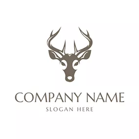 黑斑羚 Logo Simple Impala and Beautiful Horn logo design