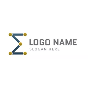Logotipo De Datos Simple Line and Sigma logo design