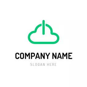 Software & App Logo Simple Line Cloud Switch logo design