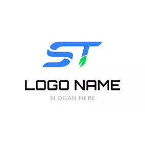 S Logo Simple Link Natural Letter S T logo design