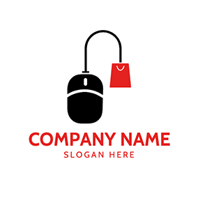 Online Shopping Logo Simple Mouse Bag Online Shopping logo design
