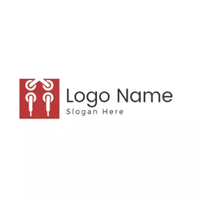 Streetwear Logo Simple Red and White Shoelace logo design