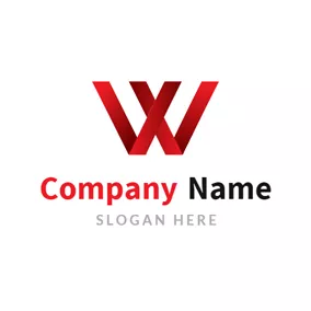 W Logo Simple Red Letter W logo design