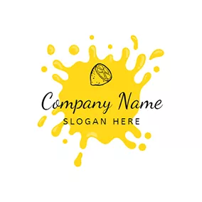 柠檬水 Logo Simple Splash and Lemonade logo design