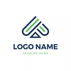 Logotipo De As Simple Triangle and Lines Ace logo design