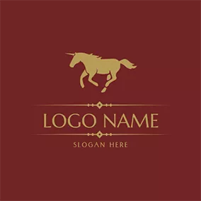 Logótipo De Unicórnio Simple Unicorn and Running logo design