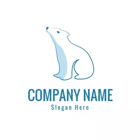 Logótipo Urso Simple White Polar Bear logo design
