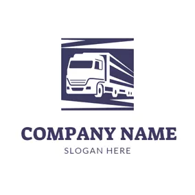 Logistik Logo Simple White Truck Icon logo design