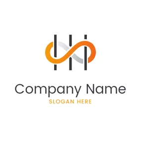Corporate Logo Simple Yellow Infinity logo design