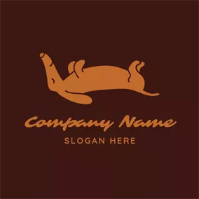 Funny Logo Sleeping Brown Dog logo design