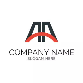 Am Logo Small Arc and Double Abstract A logo design