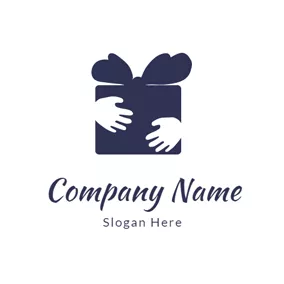 Kollaboration Logo Small Hands and Gift Box logo design