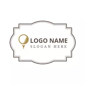 垒球 Logo Small White Golf Badge logo design