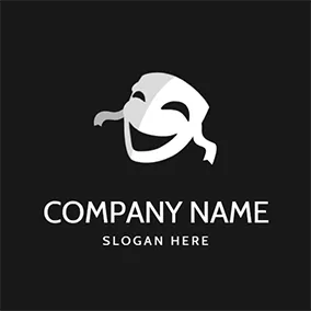 演员 Logo Smile Mask Actor Comedy logo design