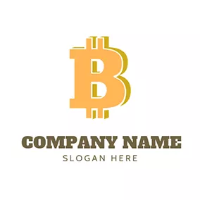 Logotipo B Solid Bitcoin logo design